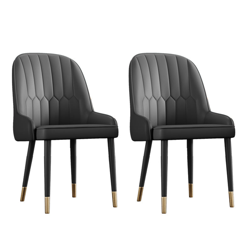 Scandinavian Style Metal Chairs Set Dining Room Kitchen Parsons Chairs Black 2 Piece Set Brass Gold Clearhalo ' kitchen&dining_furn' 'Dining Chairs' 'Dining Tables & Seating' 'dining_chair' 'furn' 'furn_dining_chair' 'Furniture' 'furniture_dining_chair' 'Kitchen & Dining Furniture' 'kitchen' 4155368