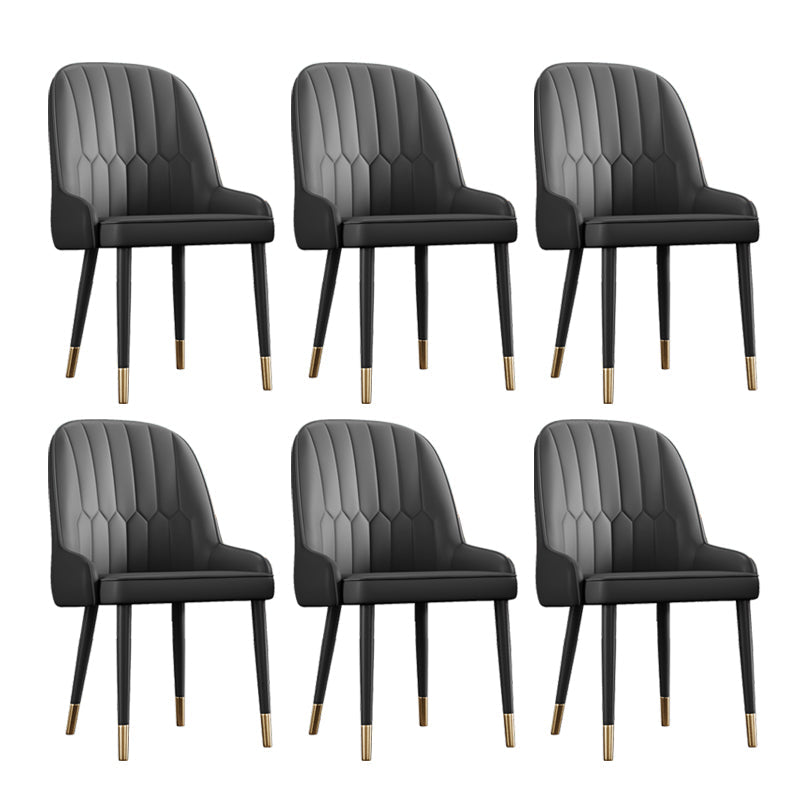 Scandinavian Style Metal Chairs Set Dining Room Kitchen Parsons Chairs Black 6 Piece Set Brass Gold Clearhalo ' kitchen&dining_furn' 'Dining Chairs' 'Dining Tables & Seating' 'dining_chair' 'furn' 'furn_dining_chair' 'Furniture' 'furniture_dining_chair' 'Kitchen & Dining Furniture' 'kitchen' 4155370
