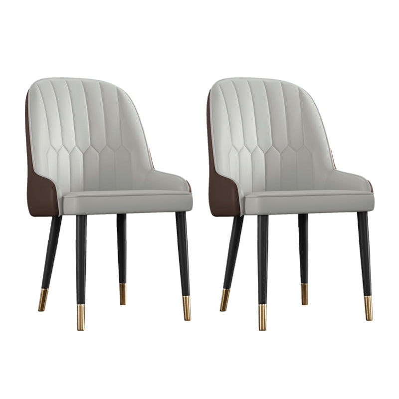 Scandinavian Style Metal Chairs Set Dining Room Kitchen Parsons Chairs Grey 2 Piece Set Brass Gold Clearhalo ' kitchen&dining_furn' 'Dining Chairs' 'Dining Tables & Seating' 'dining_chair' 'furn' 'furn_dining_chair' 'Furniture' 'furniture_dining_chair' 'Kitchen & Dining Furniture' 'kitchen' 4155371