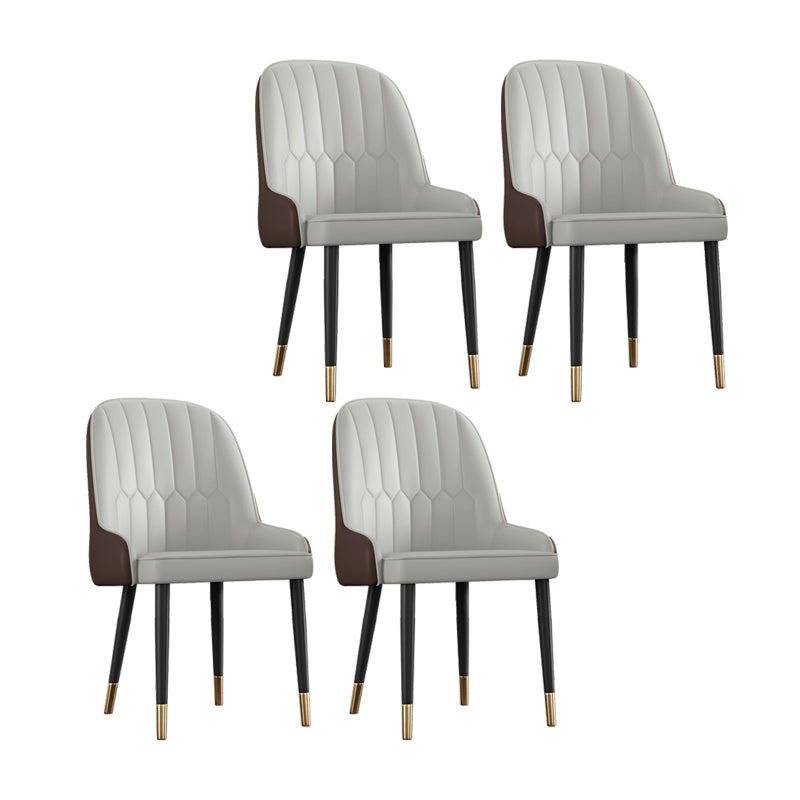 Scandinavian Style Metal Chairs Set Dining Room Kitchen Parsons Chairs Grey 4 Piece Set Brass Gold Clearhalo ' kitchen&dining_furn' 'Dining Chairs' 'Dining Tables & Seating' 'dining_chair' 'furn' 'furn_dining_chair' 'Furniture' 'furniture_dining_chair' 'Kitchen & Dining Furniture' 'kitchen' 4155372