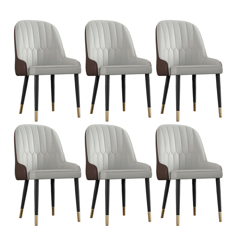 Scandinavian Style Metal Chairs Set Dining Room Kitchen Parsons Chairs Grey 6 Piece Set Brass Gold Clearhalo ' kitchen&dining_furn' 'Dining Chairs' 'Dining Tables & Seating' 'dining_chair' 'furn' 'furn_dining_chair' 'Furniture' 'furniture_dining_chair' 'Kitchen & Dining Furniture' 'kitchen' 4155373