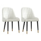 Scandinavian Style Metal Chairs Set Dining Room Kitchen Parsons Chairs White 2 Piece Set Brass Gold Clearhalo ' kitchen&dining_furn' 'Dining Chairs' 'Dining Tables & Seating' 'dining_chair' 'furn' 'furn_dining_chair' 'Furniture' 'furniture_dining_chair' 'Kitchen & Dining Furniture' 'kitchen' 4155374