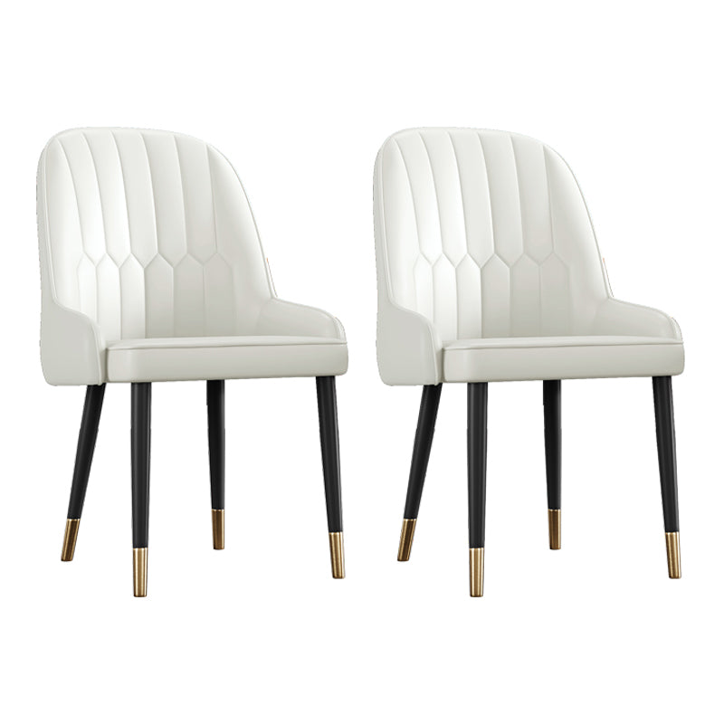 Scandinavian Style Metal Chairs Set Dining Room Kitchen Parsons Chairs White 2 Piece Set Brass Gold Clearhalo ' kitchen&dining_furn' 'Dining Chairs' 'Dining Tables & Seating' 'dining_chair' 'furn' 'furn_dining_chair' 'Furniture' 'furniture_dining_chair' 'Kitchen & Dining Furniture' 'kitchen' 4155374