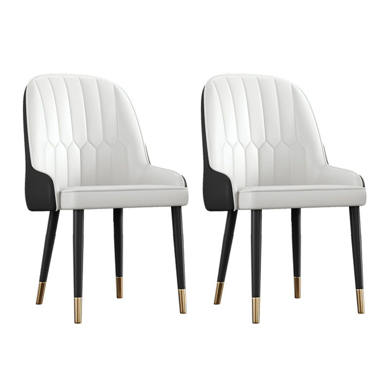 Scandinavian Style Metal Chairs Set Dining Room Kitchen Parsons Chairs Black White 2 Piece Set Brass Gold Clearhalo ' kitchen&dining_furn' 'Dining Chairs' 'Dining Tables & Seating' 'dining_chair' 'furn' 'furn_dining_chair' 'Furniture' 'furniture_dining_chair' 'Kitchen & Dining Furniture' 'kitchen' 4155383