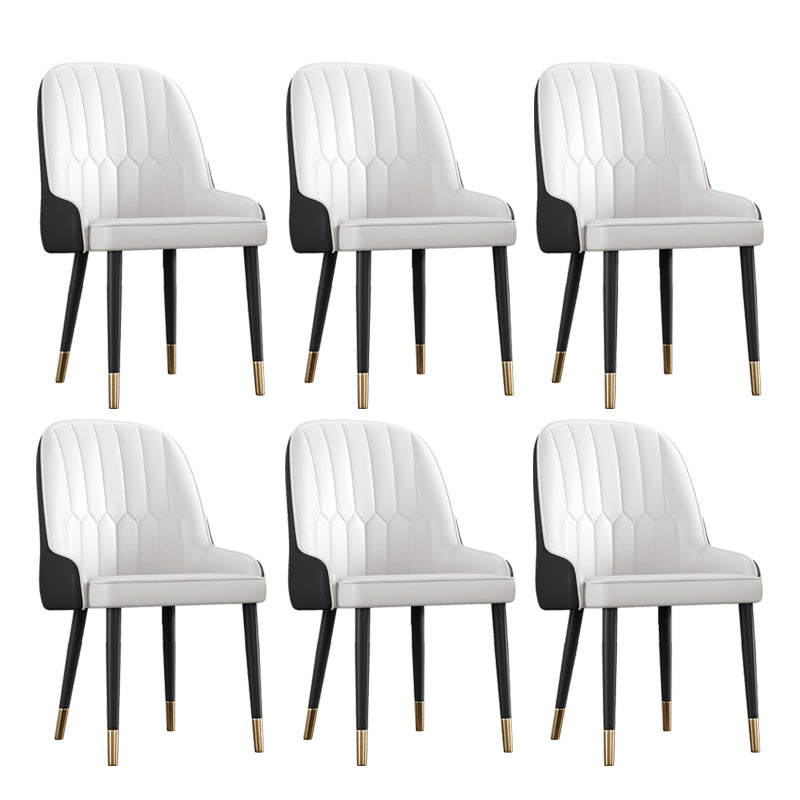 Scandinavian Style Metal Chairs Set Dining Room Kitchen Parsons Chairs Black White 6 Piece Set Brass Gold Clearhalo ' kitchen&dining_furn' 'Dining Chairs' 'Dining Tables & Seating' 'dining_chair' 'furn' 'furn_dining_chair' 'Furniture' 'furniture_dining_chair' 'Kitchen & Dining Furniture' 'kitchen' 4155385