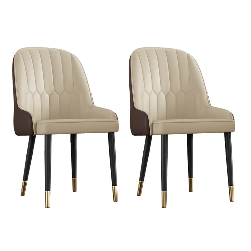 Scandinavian Style Metal Chairs Set Dining Room Kitchen Parsons Chairs Beige 2 Piece Set Brass Gold Clearhalo ' kitchen&dining_furn' 'Dining Chairs' 'Dining Tables & Seating' 'dining_chair' 'furn' 'furn_dining_chair' 'Furniture' 'furniture_dining_chair' 'Kitchen & Dining Furniture' 'kitchen' 4155386