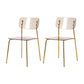 Nordic Style Metal Dining Room Chairs Plastic Dining Armless Chair for Restaurant Yellow 2 Piece Set Brass Gold Clearhalo ' kitchen&dining_furn' 'Dining Chairs' 'Dining Tables & Seating' 'dining_chair' 'furn' 'furn_dining_chair' 'Furniture' 'furniture_dining_chair' 'Kitchen & Dining Furniture' 'kitchen' 4155392