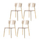 Nordic Style Metal Dining Room Chairs Plastic Dining Armless Chair for Restaurant Yellow 4 Piece Set Brass Gold Clearhalo ' kitchen&dining_furn' 'Dining Chairs' 'Dining Tables & Seating' 'dining_chair' 'furn' 'furn_dining_chair' 'Furniture' 'furniture_dining_chair' 'Kitchen & Dining Furniture' 'kitchen' 4155394