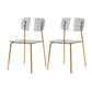 Nordic Style Metal Dining Room Chairs Plastic Dining Armless Chair for Restaurant Smoke Gray 2 Piece Set Brass Gold Clearhalo ' kitchen&dining_furn' 'Dining Chairs' 'Dining Tables & Seating' 'dining_chair' 'furn' 'furn_dining_chair' 'Furniture' 'furniture_dining_chair' 'Kitchen & Dining Furniture' 'kitchen' 4155404