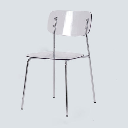Nordic Style Metal Dining Room Chairs Plastic Dining Armless Chair for Restaurant Clear 1 Piece Silver Clearhalo ' kitchen&dining_furn' 'Dining Chairs' 'Dining Tables & Seating' 'dining_chair' 'furn' 'furn_dining_chair' 'Furniture' 'furniture_dining_chair' 'Kitchen & Dining Furniture' 'kitchen' 4155414
