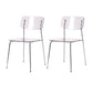 Nordic Style Metal Dining Room Chairs Plastic Dining Armless Chair for Restaurant Clear 2 Piece Set Silver Clearhalo ' kitchen&dining_furn' 'Dining Chairs' 'Dining Tables & Seating' 'dining_chair' 'furn' 'furn_dining_chair' 'Furniture' 'furniture_dining_chair' 'Kitchen & Dining Furniture' 'kitchen' 4155415