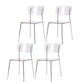 Nordic Style Metal Dining Room Chairs Plastic Dining Armless Chair for Restaurant Clear 4 Piece Set Silver Clearhalo ' kitchen&dining_furn' 'Dining Chairs' 'Dining Tables & Seating' 'dining_chair' 'furn' 'furn_dining_chair' 'Furniture' 'furniture_dining_chair' 'Kitchen & Dining Furniture' 'kitchen' 4155416