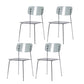 Nordic Style Metal Dining Room Chairs Plastic Dining Armless Chair for Restaurant Smoke Gray 4 Piece Set Silver Clearhalo ' kitchen&dining_furn' 'Dining Chairs' 'Dining Tables & Seating' 'dining_chair' 'furn' 'furn_dining_chair' 'Furniture' 'furniture_dining_chair' 'Kitchen & Dining Furniture' 'kitchen' 4155419