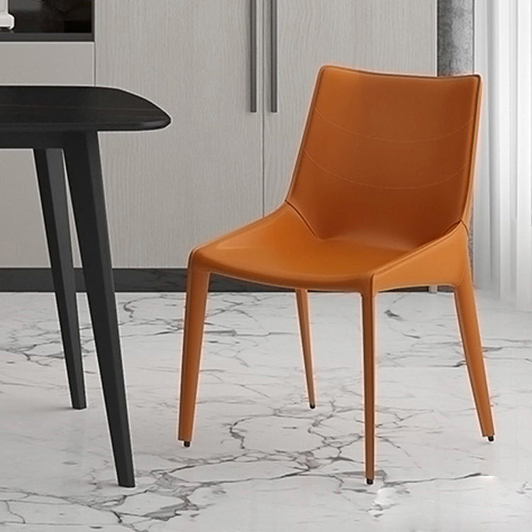 Minimalist Style Leather Dining Arm Chairs Solid Back Dining Side Chair (Set of 2) Clearhalo ' kitchen&dining_furn' 'Dining Chairs' 'Dining Tables & Seating' 'dining_chair' 'furn' 'furn_dining_chair' 'Furniture' 'furniture_dining_chair' 'Kitchen & Dining Furniture' 'kitchen' 4155428