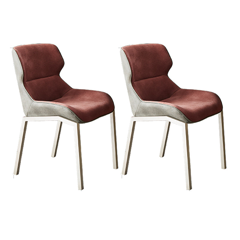 Minimalist Style Dining Arm Chairs Faux Leather Wingback Parsons Chairs (Set of 2) Red Clearhalo ' kitchen&dining_furn' 'Dining Chairs' 'Dining Tables & Seating' 'dining_chair' 'furn' 'furn_dining_chair' 'Furniture' 'furniture_dining_chair' 'Kitchen & Dining Furniture' 'kitchen' 4155437