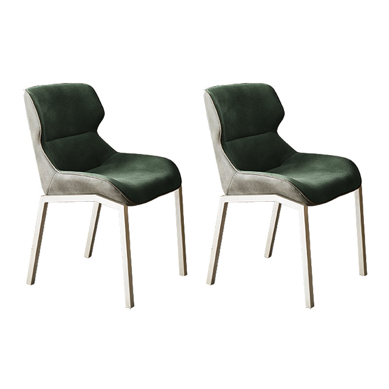 Minimalist Style Dining Arm Chairs Faux Leather Wingback Parsons Chairs (Set of 2) Green Clearhalo ' kitchen&dining_furn' 'Dining Chairs' 'Dining Tables & Seating' 'dining_chair' 'furn' 'furn_dining_chair' 'Furniture' 'furniture_dining_chair' 'Kitchen & Dining Furniture' 'kitchen' 4155442
