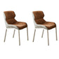 Minimalist Style Dining Arm Chairs Faux Leather Wingback Parsons Chairs (Set of 2) Orange Clearhalo ' kitchen&dining_furn' 'Dining Chairs' 'Dining Tables & Seating' 'dining_chair' 'furn' 'furn_dining_chair' 'Furniture' 'furniture_dining_chair' 'Kitchen & Dining Furniture' 'kitchen' 4155446