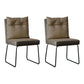 Indoor Industrial Side Chair Solid Back Metal Upholstered Dining Room Chair (Set of 2) Khaki Clearhalo ' kitchen&dining_furn' 'Dining Chairs' 'Dining Tables & Seating' 'dining_chair' 'furn' 'furn_dining_chair' 'Furniture' 'furniture_dining_chair' 'Kitchen & Dining Furniture' 'kitchen' 4155452
