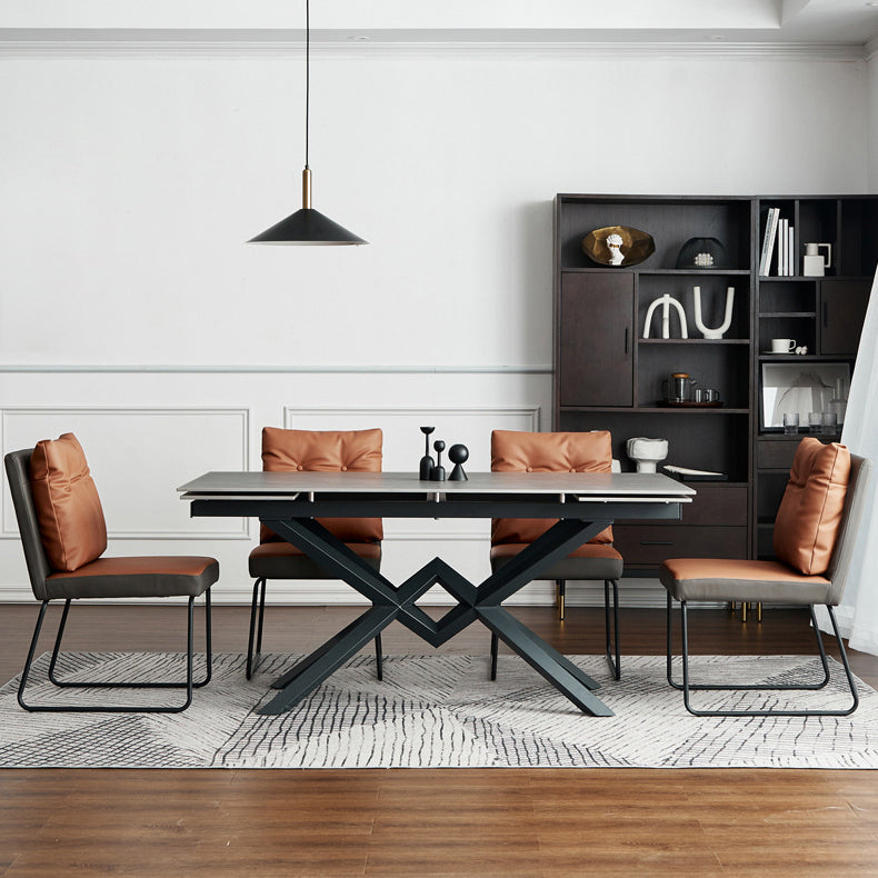 Indoor Industrial Side Chair Solid Back Metal Upholstered Dining Room Chair (Set of 2) Clearhalo ' kitchen&dining_furn' 'Dining Chairs' 'Dining Tables & Seating' 'dining_chair' 'furn' 'furn_dining_chair' 'Furniture' 'furniture_dining_chair' 'Kitchen & Dining Furniture' 'kitchen' 4155453