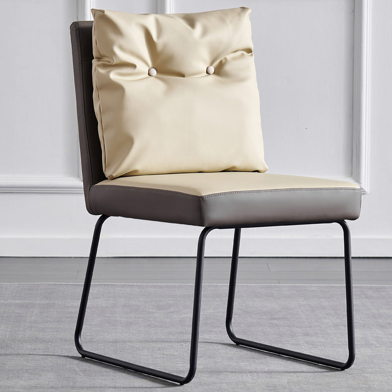 Indoor Industrial Side Chair Solid Back Metal Upholstered Dining Room Chair (Set of 2) Clearhalo ' kitchen&dining_furn' 'Dining Chairs' 'Dining Tables & Seating' 'dining_chair' 'furn' 'furn_dining_chair' 'Furniture' 'furniture_dining_chair' 'Kitchen & Dining Furniture' 'kitchen' 4155463