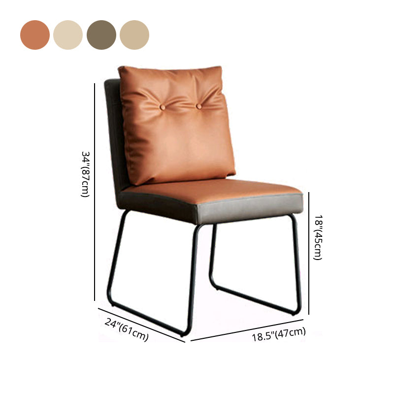 Indoor Industrial Side Chair Solid Back Metal Upholstered Dining Room Chair (Set of 2) Clearhalo ' kitchen&dining_furn' 'Dining Chairs' 'Dining Tables & Seating' 'dining_chair' 'furn' 'furn_dining_chair' 'Furniture' 'furniture_dining_chair' 'Kitchen & Dining Furniture' 'kitchen' 4155464