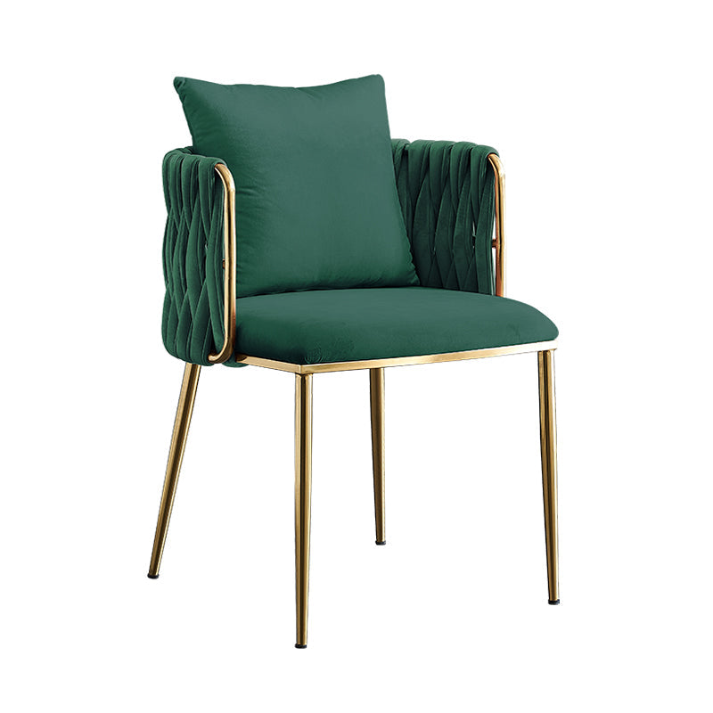 Minimalist Style Arm Chair Upholstered Barrel Back Single Dining Chair for Home Use Blackish Green Clearhalo ' kitchen&dining_furn' 'Dining Chairs' 'Dining Tables & Seating' 'dining_chair' 'furn' 'furn_dining_chair' 'Furniture' 'furniture_dining_chair' 'Kitchen & Dining Furniture' 'kitchen' 4155466