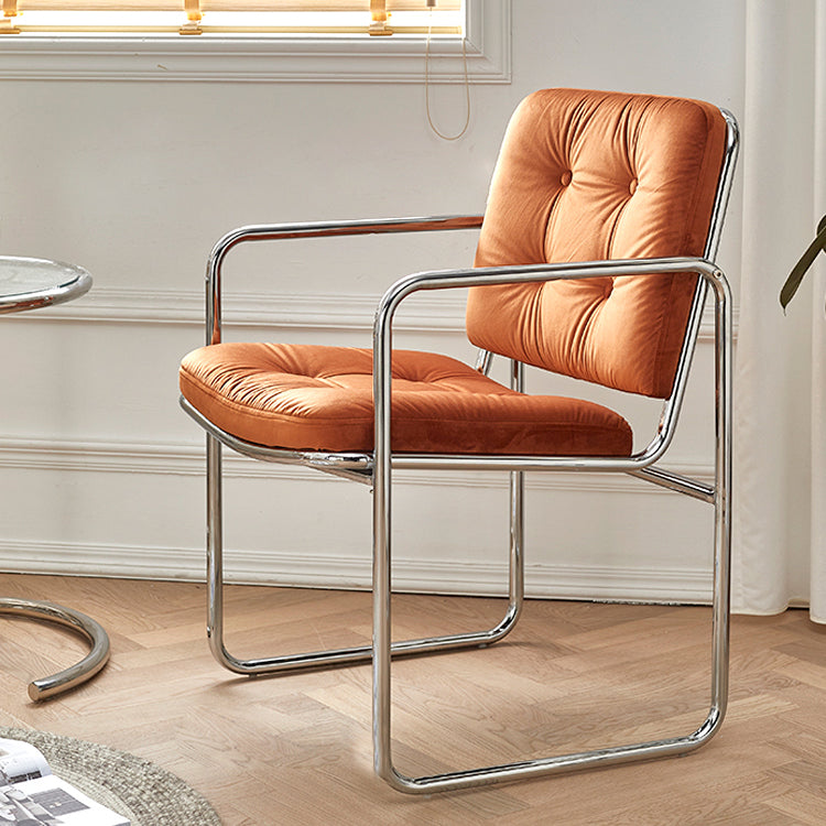 Minimalist Style Upholstered Arm Dining Chairs Solid Back Dining Side Chairs Clearhalo ' kitchen&dining_furn' 'Dining Chairs' 'Dining Tables & Seating' 'dining_chair' 'furn' 'furn_dining_chair' 'Furniture' 'furniture_dining_chair' 'Kitchen & Dining Furniture' 'kitchen' 4155488