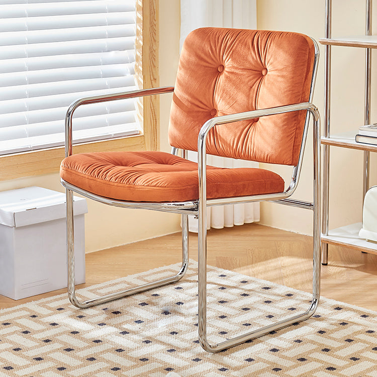 Minimalist Style Upholstered Arm Dining Chairs Solid Back Dining Side Chairs Clearhalo ' kitchen&dining_furn' 'Dining Chairs' 'Dining Tables & Seating' 'dining_chair' 'furn' 'furn_dining_chair' 'Furniture' 'furniture_dining_chair' 'Kitchen & Dining Furniture' 'kitchen' 4155490