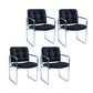 Minimalist Style Upholstered Arm Dining Chairs Solid Back Dining Side Chairs Black 4 Piece Set Clearhalo ' kitchen&dining_furn' 'Dining Chairs' 'Dining Tables & Seating' 'dining_chair' 'furn' 'furn_dining_chair' 'Furniture' 'furniture_dining_chair' 'Kitchen & Dining Furniture' 'kitchen' 4155496