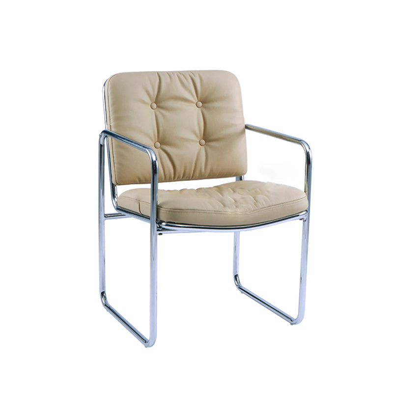 Minimalist Style Upholstered Arm Dining Chairs Solid Back Dining Side Chairs White 1 Piece Clearhalo ' kitchen&dining_furn' 'Dining Chairs' 'Dining Tables & Seating' 'dining_chair' 'furn' 'furn_dining_chair' 'Furniture' 'furniture_dining_chair' 'Kitchen & Dining Furniture' 'kitchen' 4155497