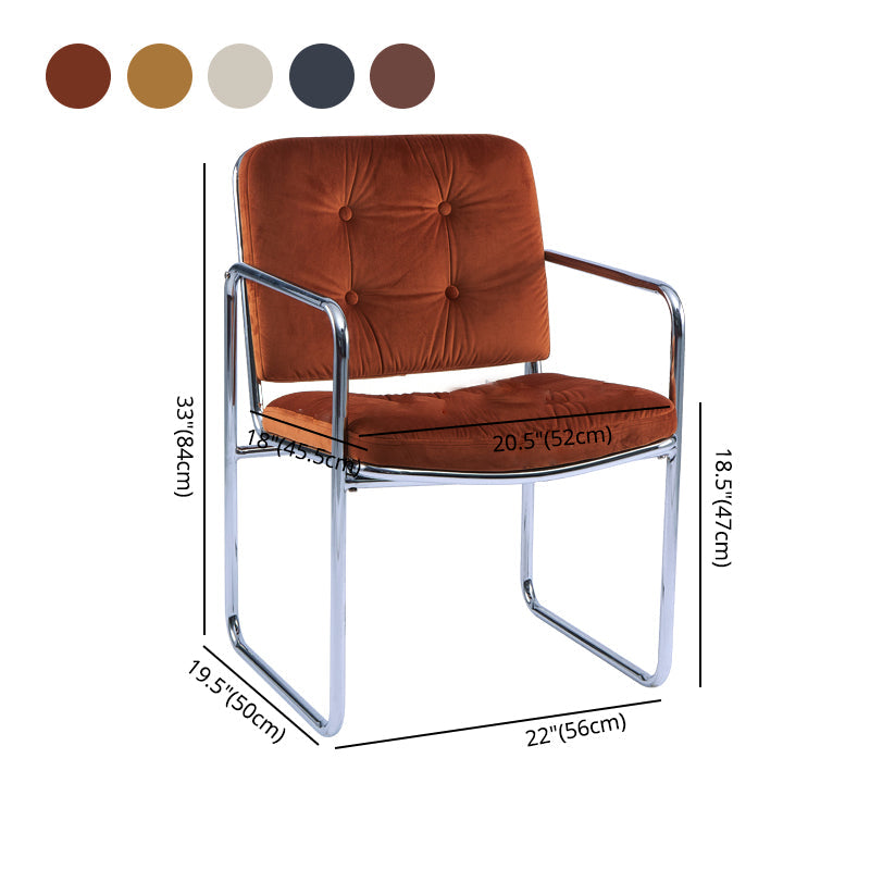 Minimalist Style Upholstered Arm Dining Chairs Solid Back Dining Side Chairs Clearhalo ' kitchen&dining_furn' 'Dining Chairs' 'Dining Tables & Seating' 'dining_chair' 'furn' 'furn_dining_chair' 'Furniture' 'furniture_dining_chair' 'Kitchen & Dining Furniture' 'kitchen' 4155507