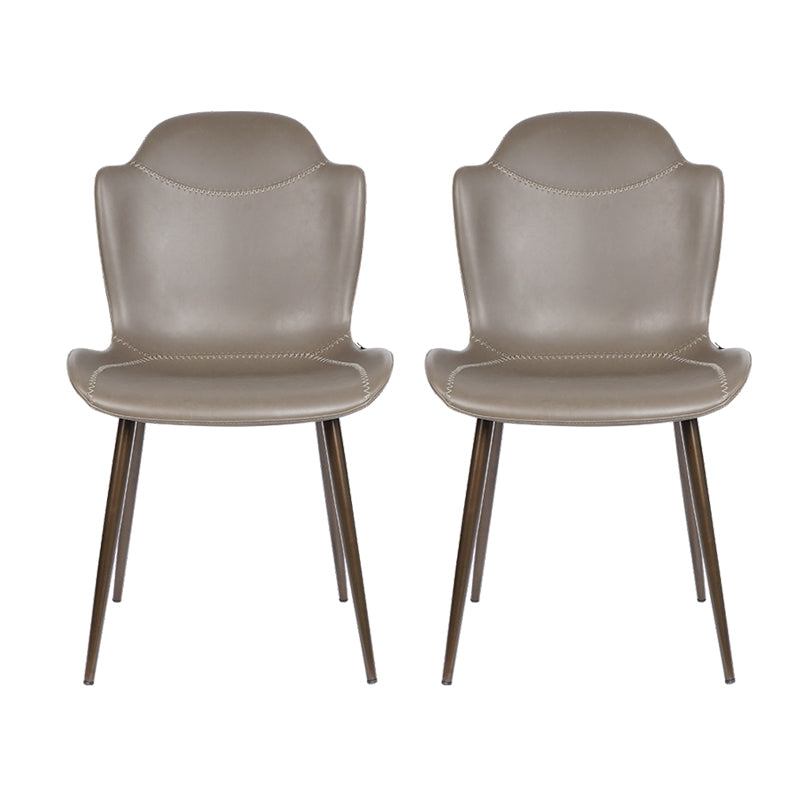 Modern Design Leather Dining Arm Chairs Wingback Parsons Side Chair for Kitchen Grey 2 Piece Set Clearhalo ' kitchen&dining_furn' 'Dining Chairs' 'Dining Tables & Seating' 'dining_chair' 'furn' 'furn_dining_chair' 'Furniture' 'furniture_dining_chair' 'Kitchen & Dining Furniture' 'kitchen' 4155510