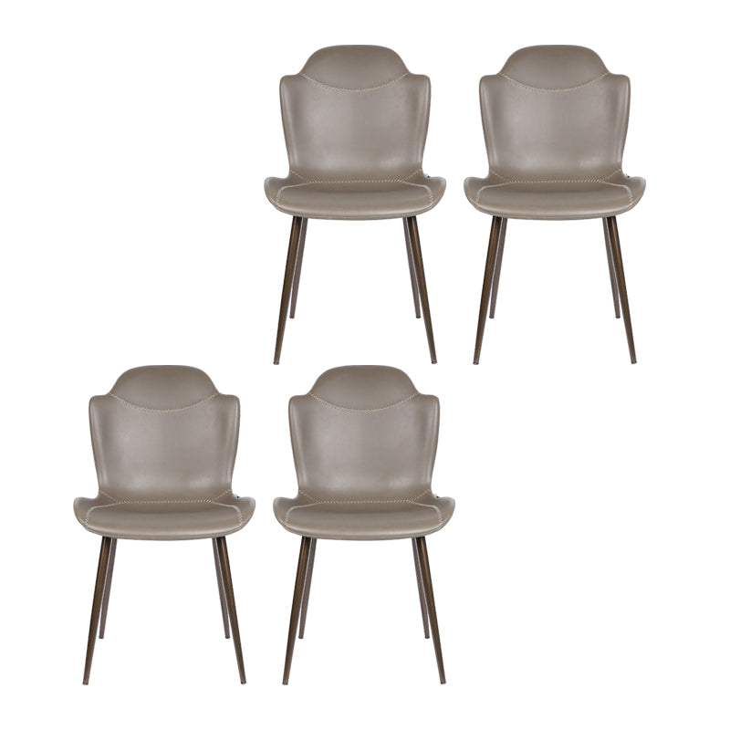 Modern Design Leather Dining Arm Chairs Wingback Parsons Side Chair for Kitchen Grey 4 Piece Set Clearhalo ' kitchen&dining_furn' 'Dining Chairs' 'Dining Tables & Seating' 'dining_chair' 'furn' 'furn_dining_chair' 'Furniture' 'furniture_dining_chair' 'Kitchen & Dining Furniture' 'kitchen' 4155512