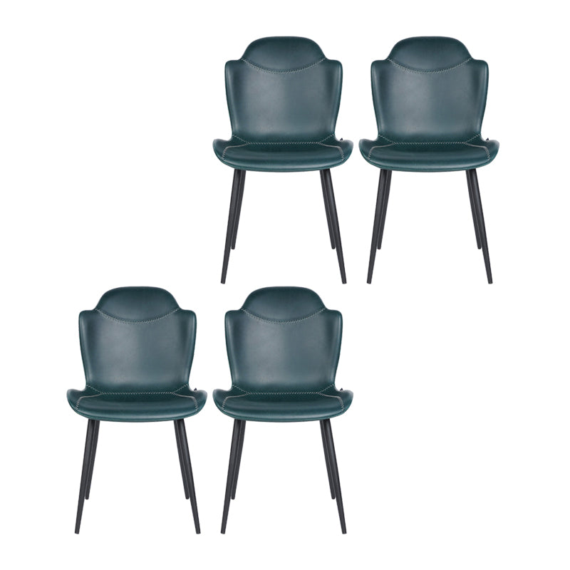 Modern Design Leather Dining Arm Chairs Wingback Parsons Side Chair for Kitchen Blue 4 Piece Set Clearhalo ' kitchen&dining_furn' 'Dining Chairs' 'Dining Tables & Seating' 'dining_chair' 'furn' 'furn_dining_chair' 'Furniture' 'furniture_dining_chair' 'Kitchen & Dining Furniture' 'kitchen' 4155519