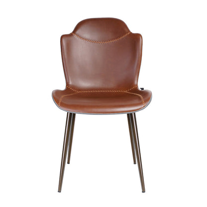 Modern Design Leather Dining Arm Chairs Wingback Parsons Side Chair for Kitchen Gray-Orange 1 Piece Clearhalo ' kitchen&dining_furn' 'Dining Chairs' 'Dining Tables & Seating' 'dining_chair' 'furn' 'furn_dining_chair' 'Furniture' 'furniture_dining_chair' 'Kitchen & Dining Furniture' 'kitchen' 4155521