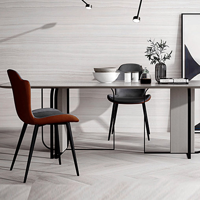 Modern Design Leather Dining Arm Chairs Wingback Parsons Side Chair for Kitchen Clearhalo ' kitchen&dining_furn' 'Dining Chairs' 'Dining Tables & Seating' 'dining_chair' 'furn' 'furn_dining_chair' 'Furniture' 'furniture_dining_chair' 'Kitchen & Dining Furniture' 'kitchen' 4155525