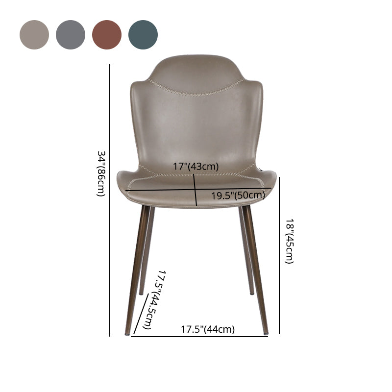 Modern Design Leather Dining Arm Chairs Wingback Parsons Side Chair for Kitchen Clearhalo ' kitchen&dining_furn' 'Dining Chairs' 'Dining Tables & Seating' 'dining_chair' 'furn' 'furn_dining_chair' 'Furniture' 'furniture_dining_chair' 'Kitchen & Dining Furniture' 'kitchen' 4155530