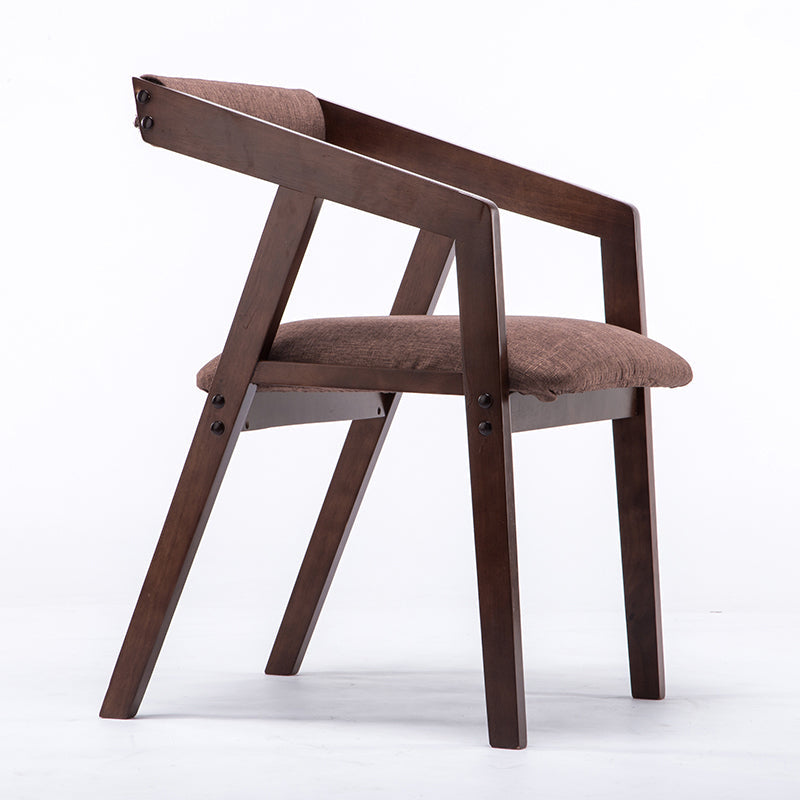 Traditional Solid Wood Dining Chair Linen Single Dining Arm Chair for Restaurant Coffee Clearhalo ' kitchen&dining_furn' 'Dining Chairs' 'Dining Tables & Seating' 'dining_chair' 'furn' 'furn_dining_chair' 'Furniture' 'furniture_dining_chair' 'Kitchen & Dining Furniture' 'kitchen' 4155535