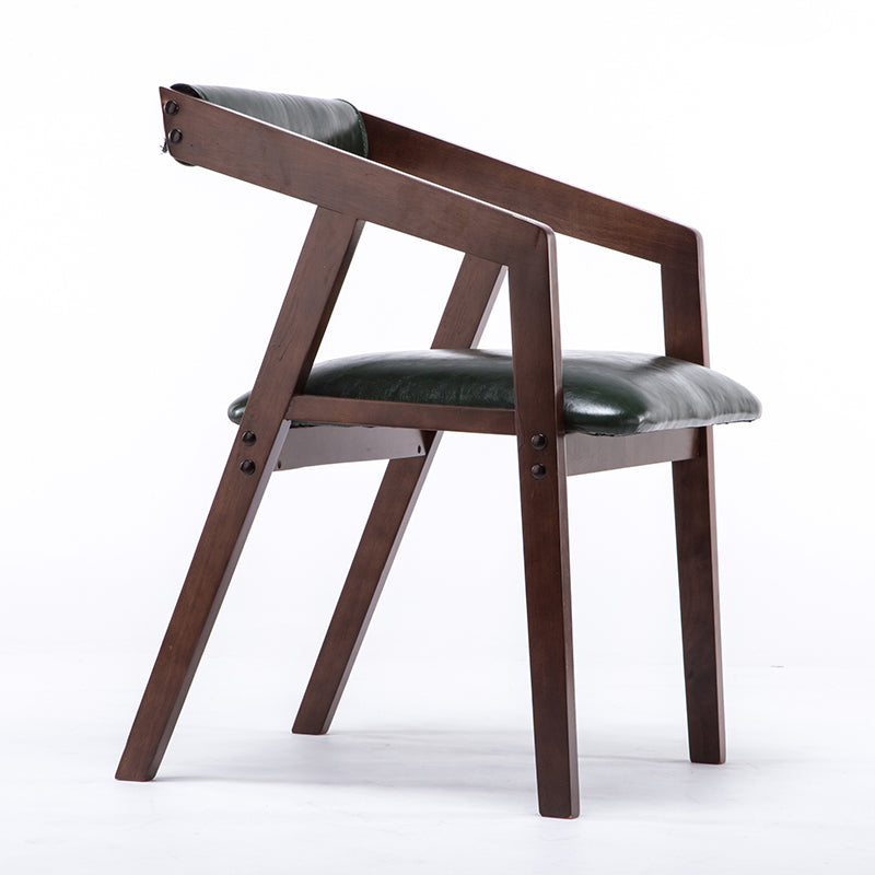 Traditional Solid Wood Dining Chair Linen Single Dining Arm Chair for Restaurant Dark Green Clearhalo ' kitchen&dining_furn' 'Dining Chairs' 'Dining Tables & Seating' 'dining_chair' 'furn' 'furn_dining_chair' 'Furniture' 'furniture_dining_chair' 'Kitchen & Dining Furniture' 'kitchen' 4155539