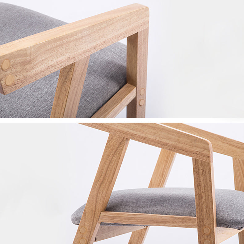 Traditional Solid Wood Dining Chair Linen Single Dining Arm Chair for Restaurant Clearhalo ' kitchen&dining_furn' 'Dining Chairs' 'Dining Tables & Seating' 'dining_chair' 'furn' 'furn_dining_chair' 'Furniture' 'furniture_dining_chair' 'Kitchen & Dining Furniture' 'kitchen' 4155542