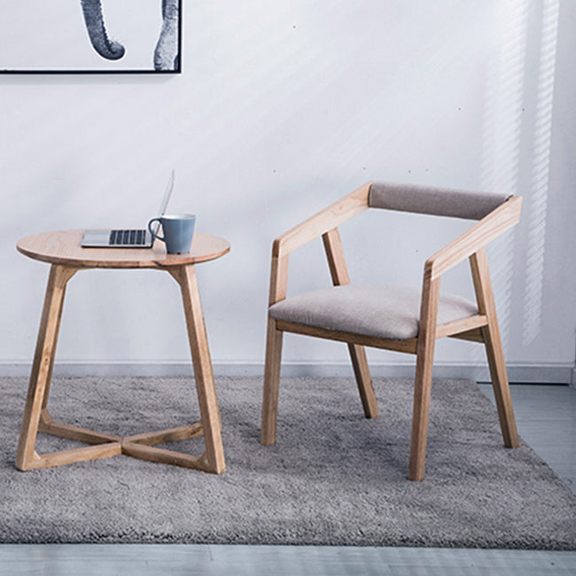 Traditional Solid Wood Dining Chair Linen Single Dining Arm Chair for Restaurant Clearhalo ' kitchen&dining_furn' 'Dining Chairs' 'Dining Tables & Seating' 'dining_chair' 'furn' 'furn_dining_chair' 'Furniture' 'furniture_dining_chair' 'Kitchen & Dining Furniture' 'kitchen' 4155550