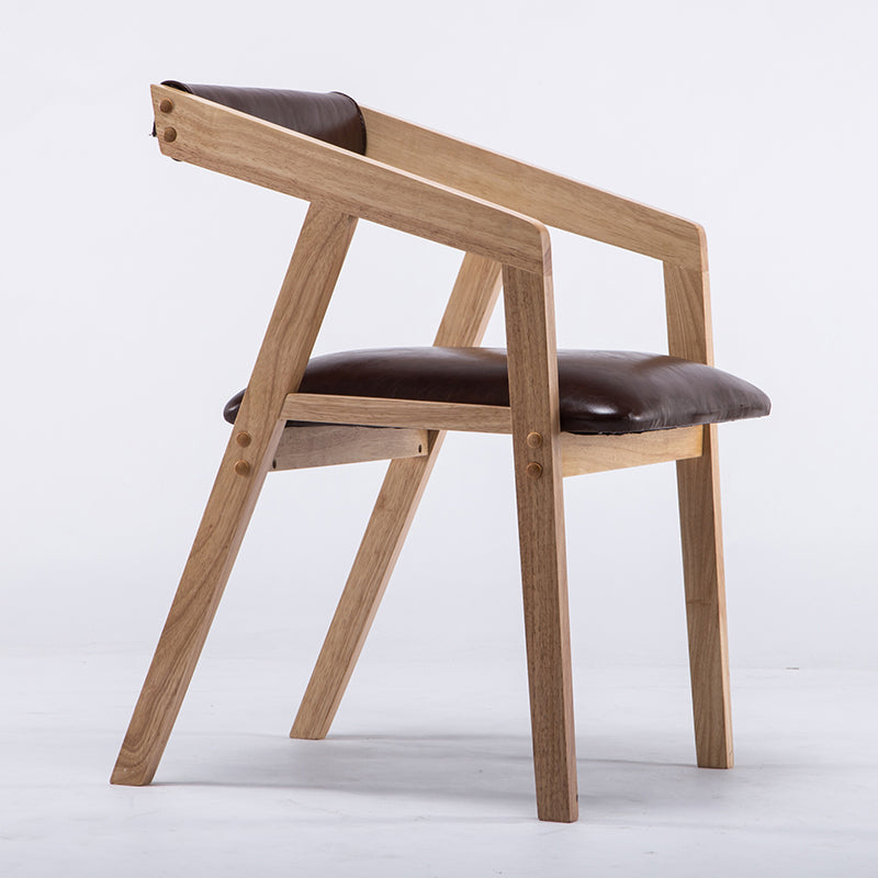 Traditional Solid Wood Dining Chair Linen Single Dining Arm Chair for Restaurant Yellow-Brown Clearhalo ' kitchen&dining_furn' 'Dining Chairs' 'Dining Tables & Seating' 'dining_chair' 'furn' 'furn_dining_chair' 'Furniture' 'furniture_dining_chair' 'Kitchen & Dining Furniture' 'kitchen' 4155553