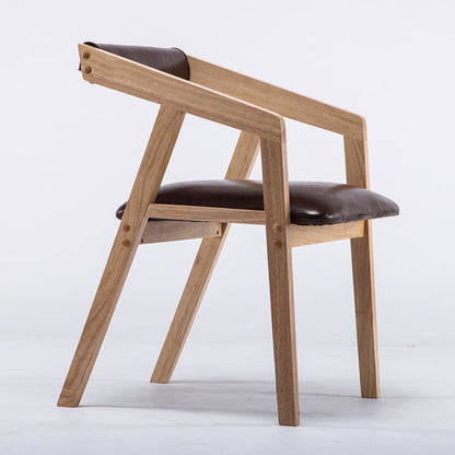 Traditional Solid Wood Dining Chair Linen Single Dining Arm Chair for Restaurant Yellow-Brown Clearhalo ' kitchen&dining_furn' 'Dining Chairs' 'Dining Tables & Seating' 'dining_chair' 'furn' 'furn_dining_chair' 'Furniture' 'furniture_dining_chair' 'Kitchen & Dining Furniture' 'kitchen' 4155553