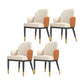 Minimalist Style Solid Back Dining Side Chairs Leather Dining Chairs for Kitchen White-Orange 4 Piece Set Clearhalo ' kitchen&dining_furn' 'Dining Chairs' 'Dining Tables & Seating' 'dining_chair' 'furn' 'furn_dining_chair' 'Furniture' 'furniture_dining_chair' 'Kitchen & Dining Furniture' 'kitchen' 4155570