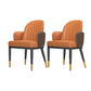 Minimalist Style Solid Back Dining Side Chairs Leather Dining Chairs for Kitchen Khaki-Orange 2 Piece Set Clearhalo ' kitchen&dining_furn' 'Dining Chairs' 'Dining Tables & Seating' 'dining_chair' 'furn' 'furn_dining_chair' 'Furniture' 'furniture_dining_chair' 'Kitchen & Dining Furniture' 'kitchen' 4155579