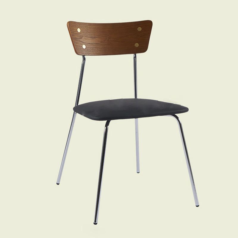 Industrial Style Upholstered Armless Dining Chairs Open Back Dining Side Chairs for Home Black 1 Piece Clearhalo ' kitchen&dining_furn' 'Dining Chairs' 'Dining Tables & Seating' 'dining_chair' 'furn' 'furn_dining_chair' 'Furniture' 'furniture_dining_chair' 'Kitchen & Dining Furniture' 'kitchen' 4155584