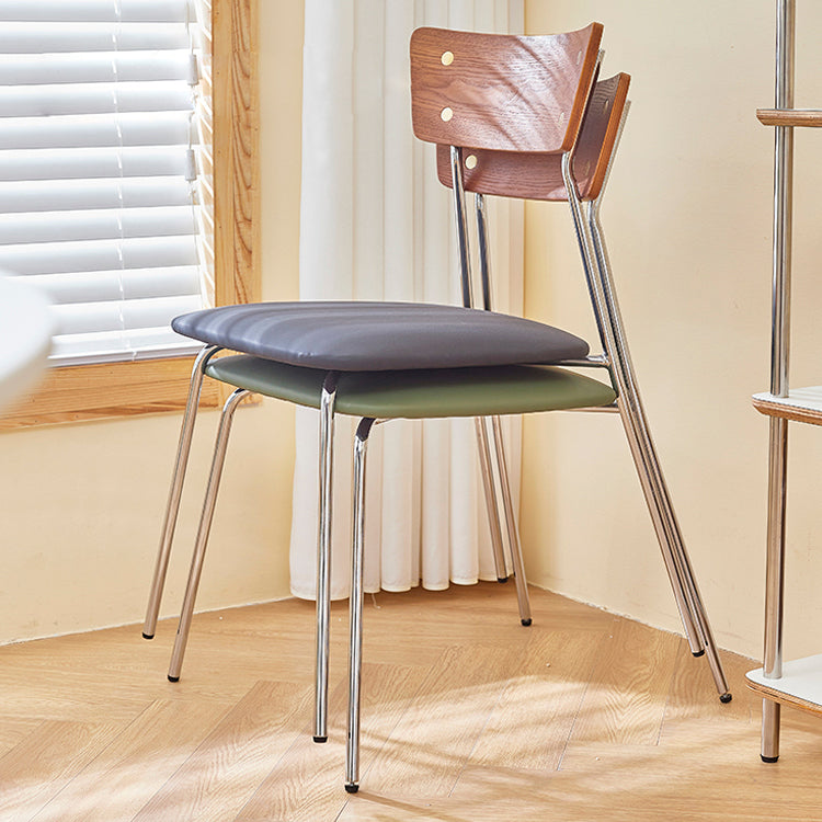 Industrial Style Upholstered Armless Dining Chairs Open Back Dining Side Chairs for Home Clearhalo ' kitchen&dining_furn' 'Dining Chairs' 'Dining Tables & Seating' 'dining_chair' 'furn' 'furn_dining_chair' 'Furniture' 'furniture_dining_chair' 'Kitchen & Dining Furniture' 'kitchen' 4155589