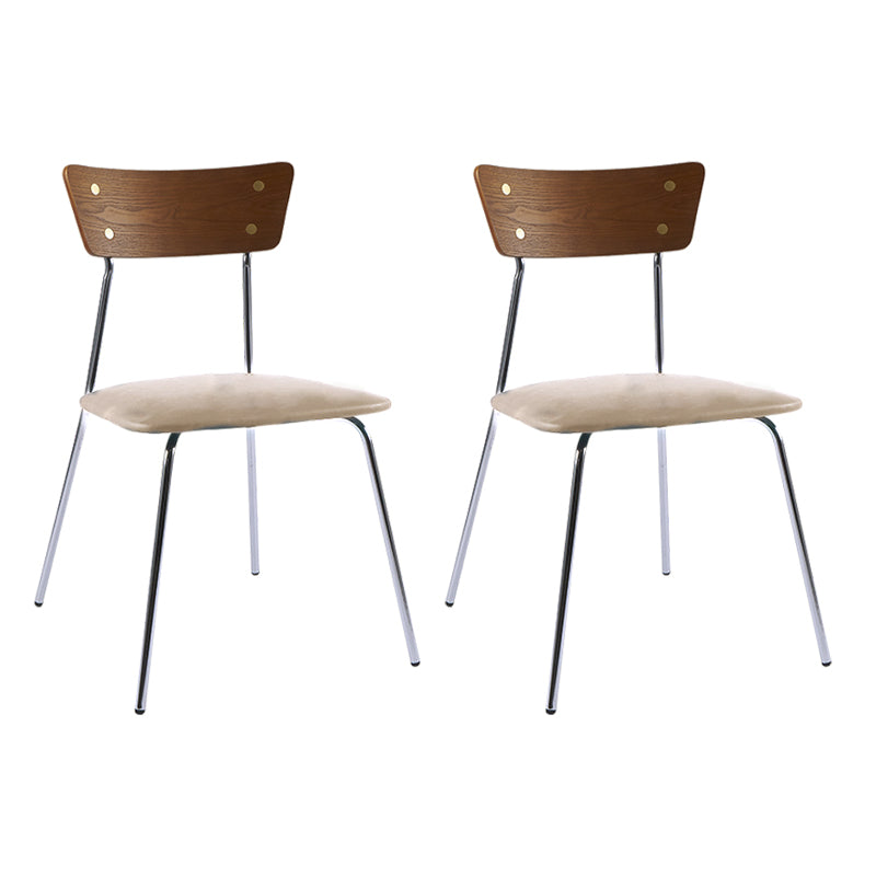 Industrial Style Upholstered Armless Dining Chairs Open Back Dining Side Chairs for Home Grey 2 Piece Set Clearhalo ' kitchen&dining_furn' 'Dining Chairs' 'Dining Tables & Seating' 'dining_chair' 'furn' 'furn_dining_chair' 'Furniture' 'furniture_dining_chair' 'Kitchen & Dining Furniture' 'kitchen' 4155591