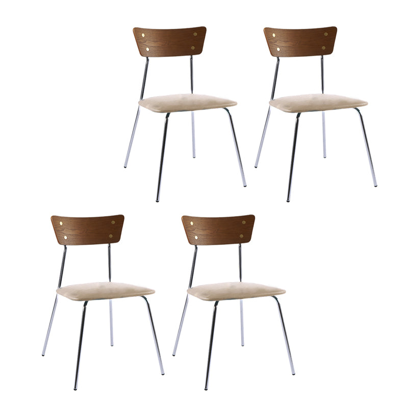 Industrial Style Upholstered Armless Dining Chairs Open Back Dining Side Chairs for Home Grey 4 Piece Set Clearhalo ' kitchen&dining_furn' 'Dining Chairs' 'Dining Tables & Seating' 'dining_chair' 'furn' 'furn_dining_chair' 'Furniture' 'furniture_dining_chair' 'Kitchen & Dining Furniture' 'kitchen' 4155593