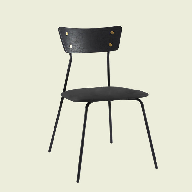 Industrial Style Upholstered Armless Dining Chairs Open Back Dining Side Chairs for Home Textured Black 1 Piece Clearhalo ' kitchen&dining_furn' 'Dining Chairs' 'Dining Tables & Seating' 'dining_chair' 'furn' 'furn_dining_chair' 'Furniture' 'furniture_dining_chair' 'Kitchen & Dining Furniture' 'kitchen' 4155607